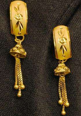Gold-Plated Circular Drop Earrings for Women | Traditional Temple Jewellery for Wedding & Festive Wear | Gift for Her
