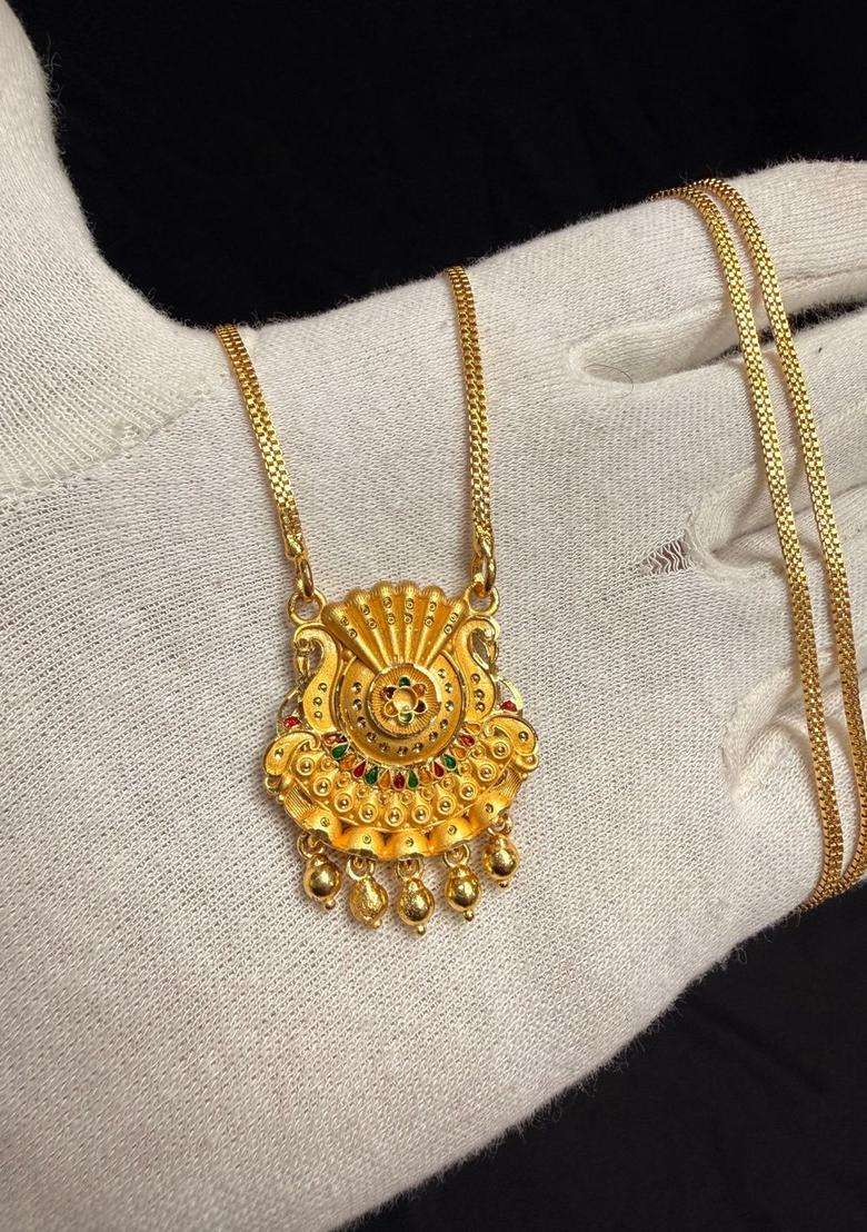 Gold-Plated Contemporary Pendants with Chains for Women | Traditional Temple Jewellery for Wedding & Festive Wear | Gift for Her - Indya