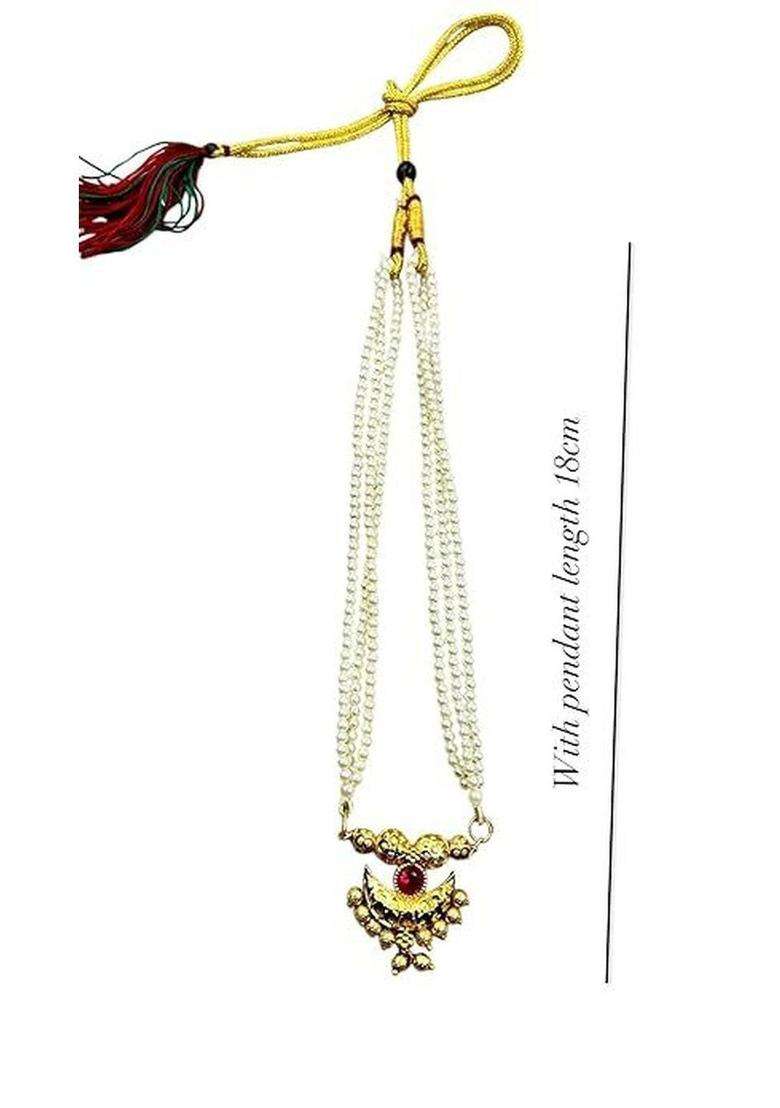 Traditional Gold-Plated Pearl Jewellery Set for Women | Traditional Temple Jewellery for Wedding & Festive Wear | Gift for Her - Indya
