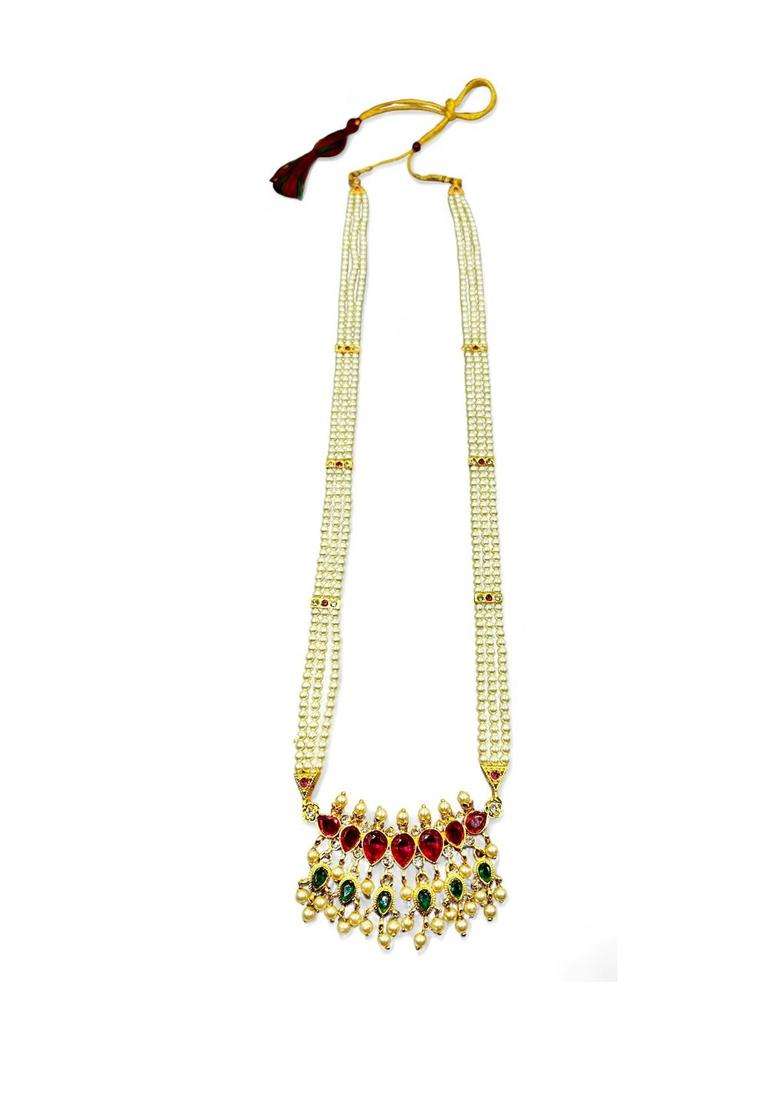 Gold-Plated Tanmaniya Jewellery Set for Women | Traditional Temple Jewellery for Wedding & Festive Wear | Gift for Her - Indya