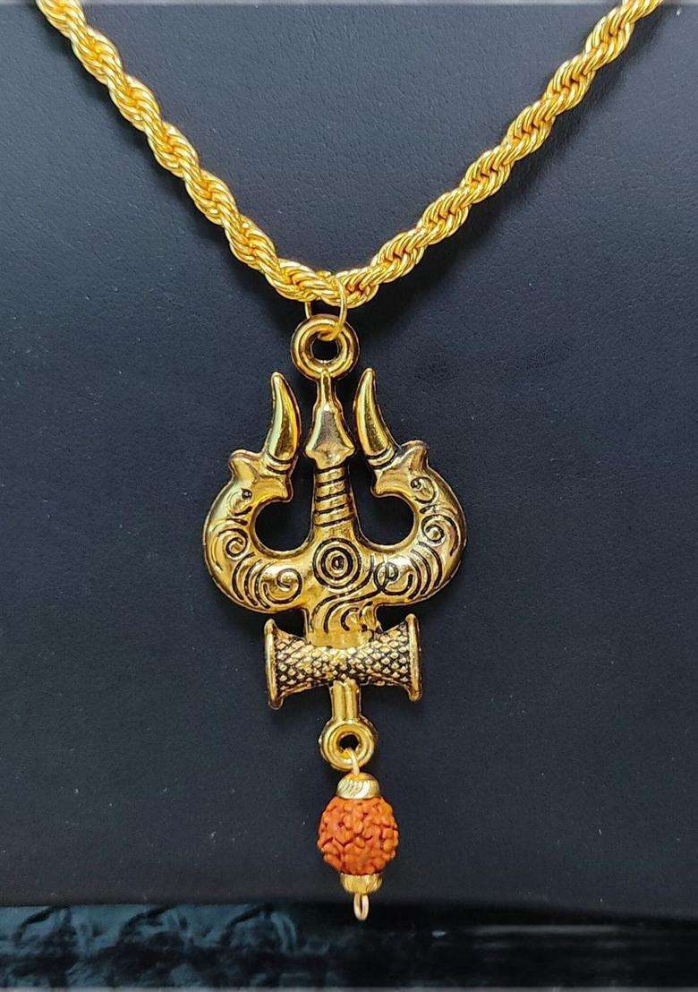 Brass Statement Necklace for Men & Women | Traditional Temple Jewellery for Wedding & Festive Wear | Festive Gift - Indya
