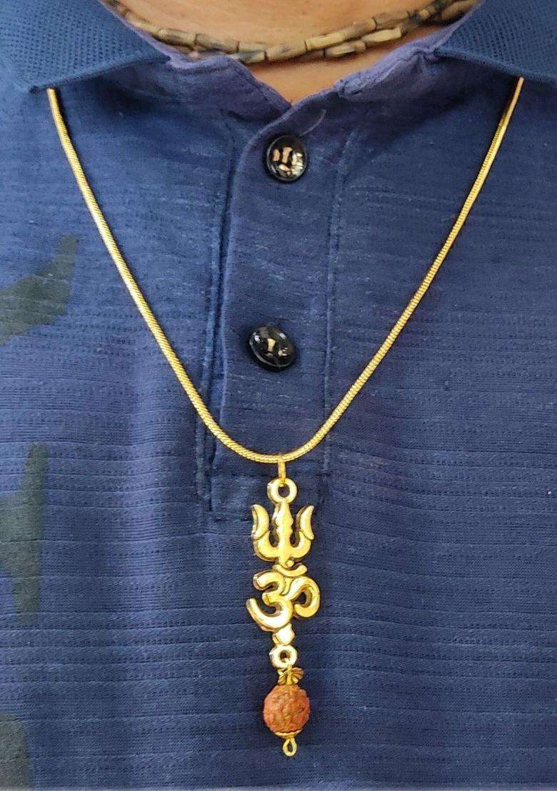 Brass Statement Necklace for Men & Women | Traditional Temple Jewellery for Wedding & Festive Wear | Festive Gift - Indya