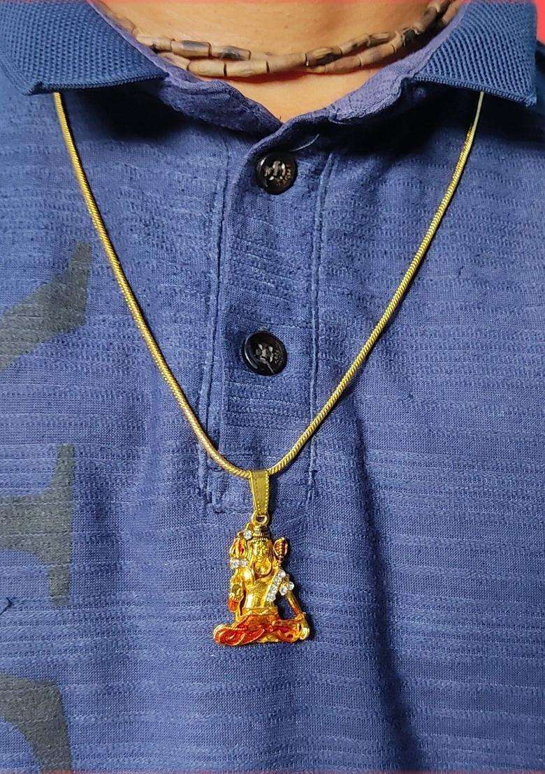 Brass Mahadev Necklace for Men & Women | Traditional Temple Jewellery for Wedding & Festive Wear | Festive Gift - Indya
