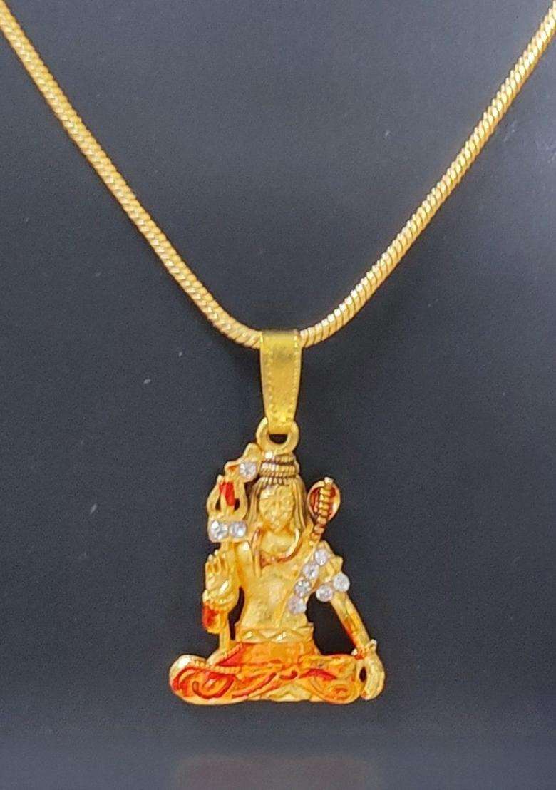 Brass Mahadev Necklace for Men & Women | Traditional Temple Jewellery for Wedding & Festive Wear | Festive Gift - Indya