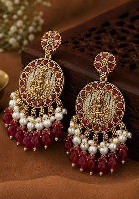 Circular Drop Earrings for Women | Traditional Temple Jewellery for Wedding & Festive Wear | Gift for Her