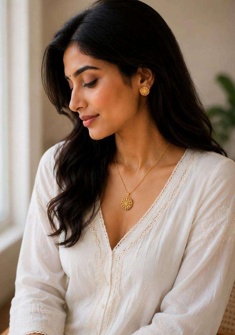 Temple Stone Studded & Beaded Pendant and Earrings for Women | Traditional Temple Jewellery for Wedding & Festive Wear | Gift for Her - Indya