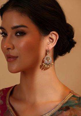 Gold-Plated Dome Shaped Jhumkas Earrings for Women | Traditional Temple Jewellery for Wedding & Festive Wear | Gift for Her