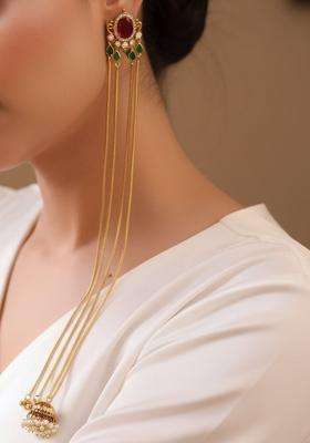 Gold-Plated Geometric Earrings for Women | Traditional Temple Jewellery for Wedding & Festive Wear | Gift for Her