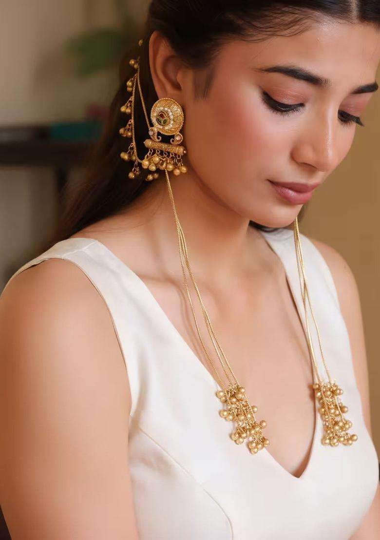 Copper-Plated Circular Earrings for Women | Traditional Temple Jewellery for Wedding & Festive Wear | Gift for Her - Indya