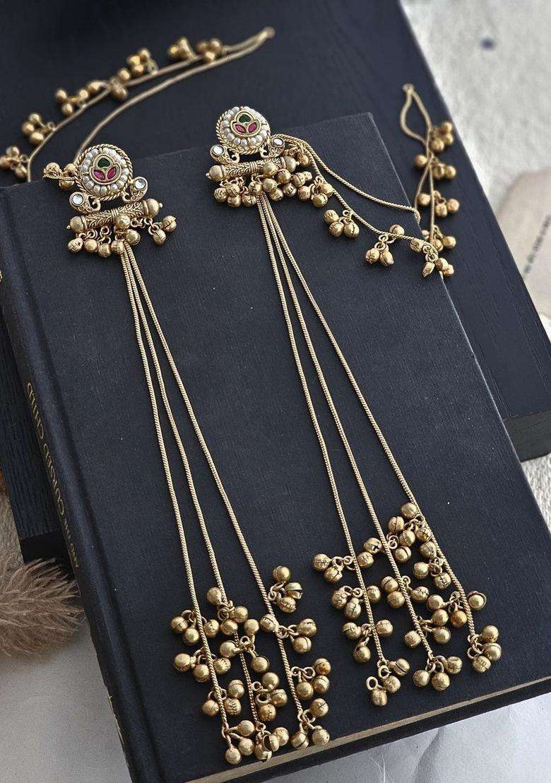 Copper-Plated Circular Earrings for Women | Traditional Temple Jewellery for Wedding & Festive Wear | Gift for Her - Indya