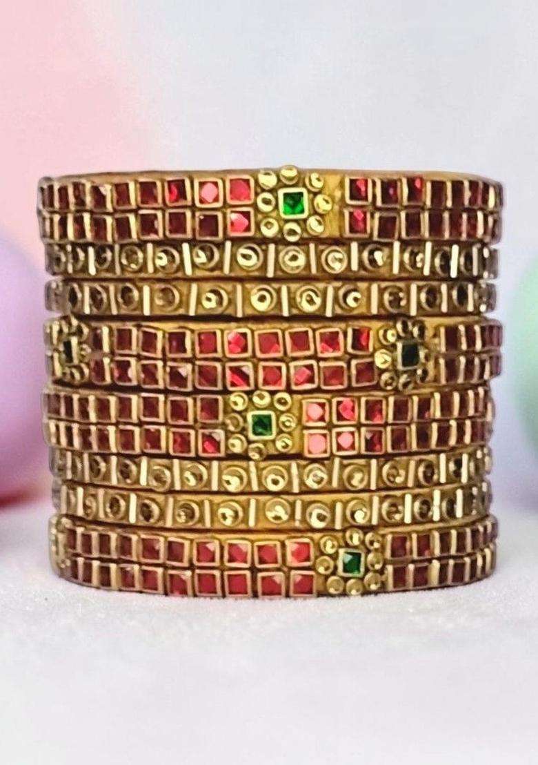 Temple Kundan Bangle for Women | Traditional Temple Jewellery for Wedding & Festive Wear | Gift for Her - Indya