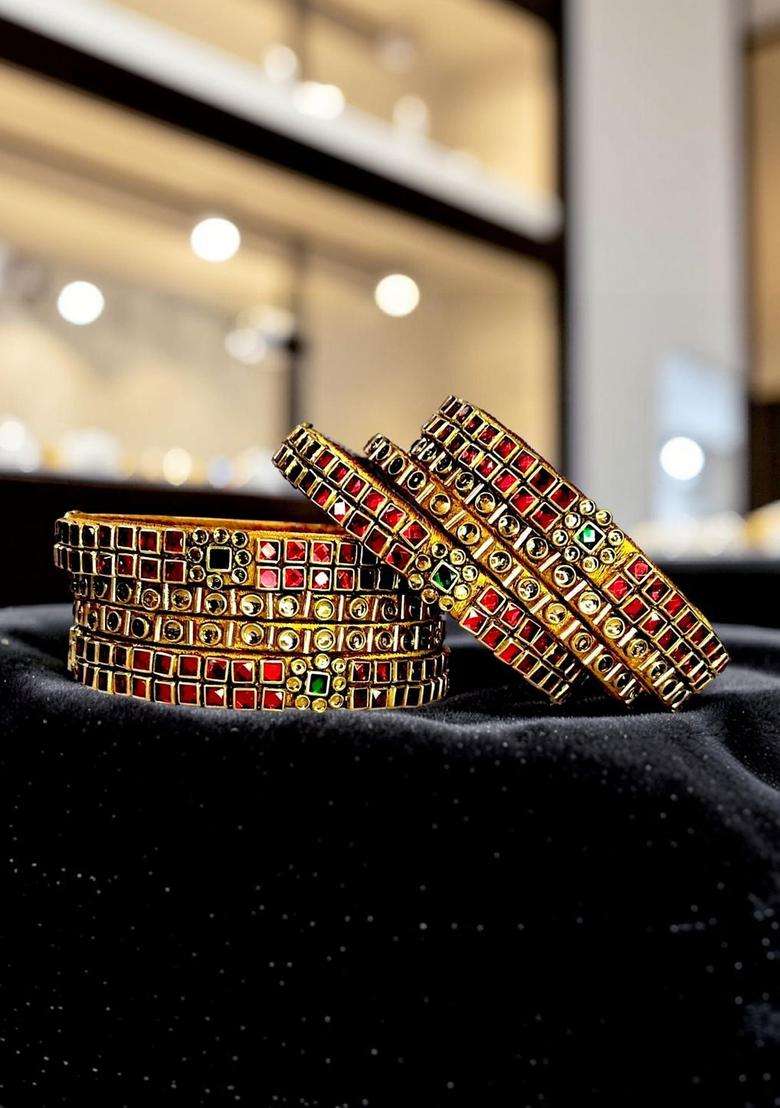 Temple Kundan Bangle for Women | Traditional Temple Jewellery for Wedding & Festive Wear | Gift for Her - Indya