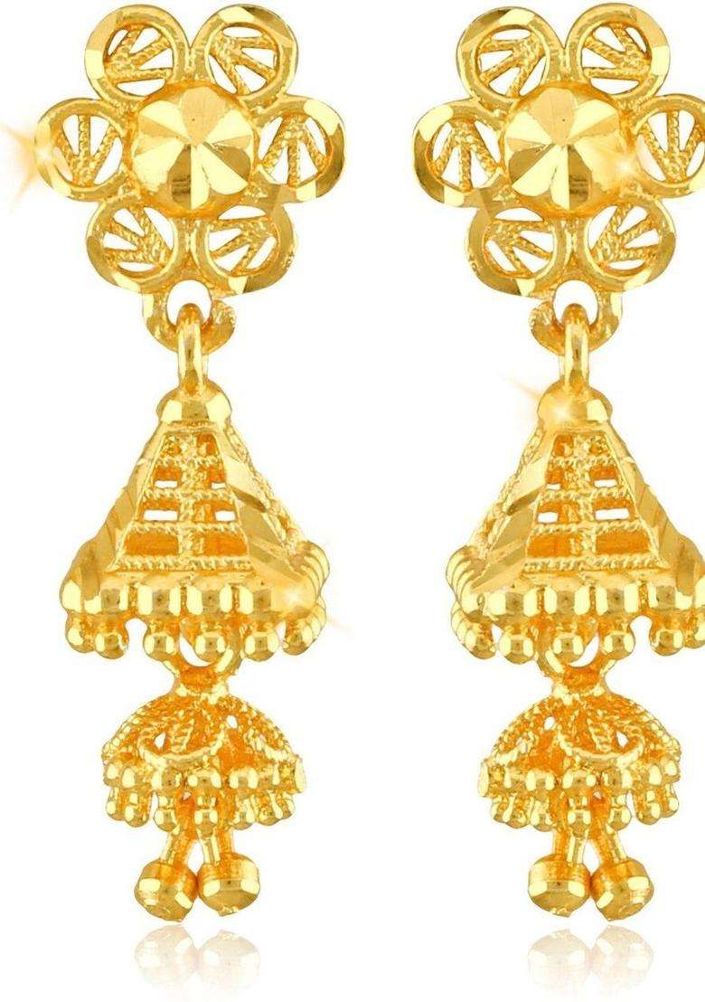 Floral Jhumkas Earrings for Women | Traditional Temple Jewellery for Wedding & Festive Wear | Gift for Her - Indya
