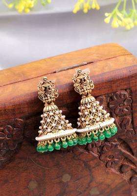 Brass-Plated Classic Temple Jhumkas for Women | Traditional Temple Jewellery for Wedding & Festive Wear | Gift for Her