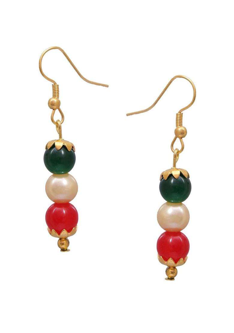 Gold-Plated & Red Studded Temple Jewellery Set for Women | Traditional Temple Jewellery for Wedding & Festive Wear | Gift for Her - Indya