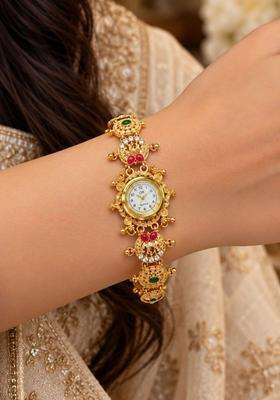 Brass Temple Gold-Plated Multistrand Bracelet for Women | Traditional Temple Jewellery for Wedding & Festive Wear | Gift for Her