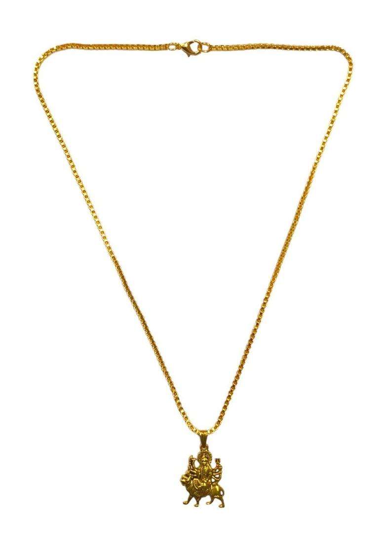 Gold-Plated Temple Necklace for Men & Women | Traditional Temple Jewellery for Wedding & Festive Wear | Festive Gift - Indya