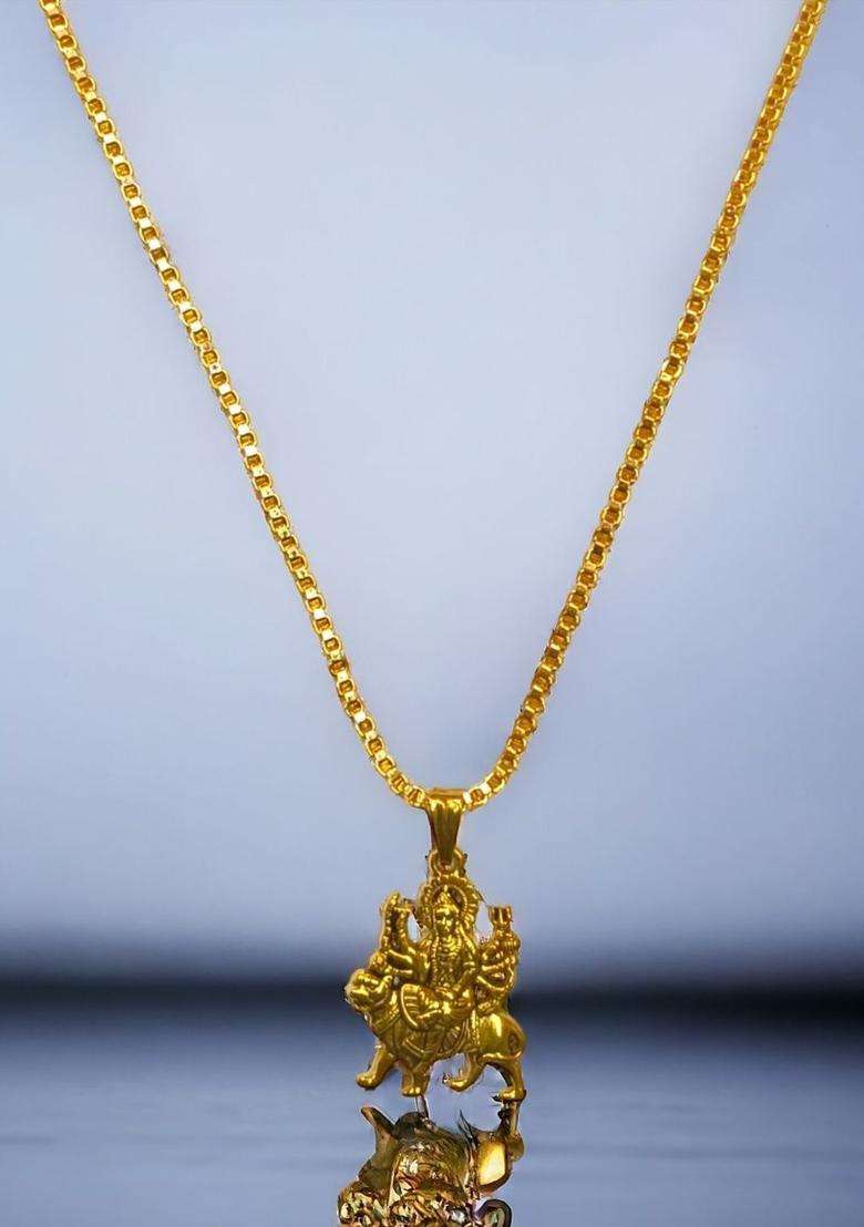 Gold-Plated Temple Necklace for Men & Women | Traditional Temple Jewellery for Wedding & Festive Wear | Festive Gift - Indya