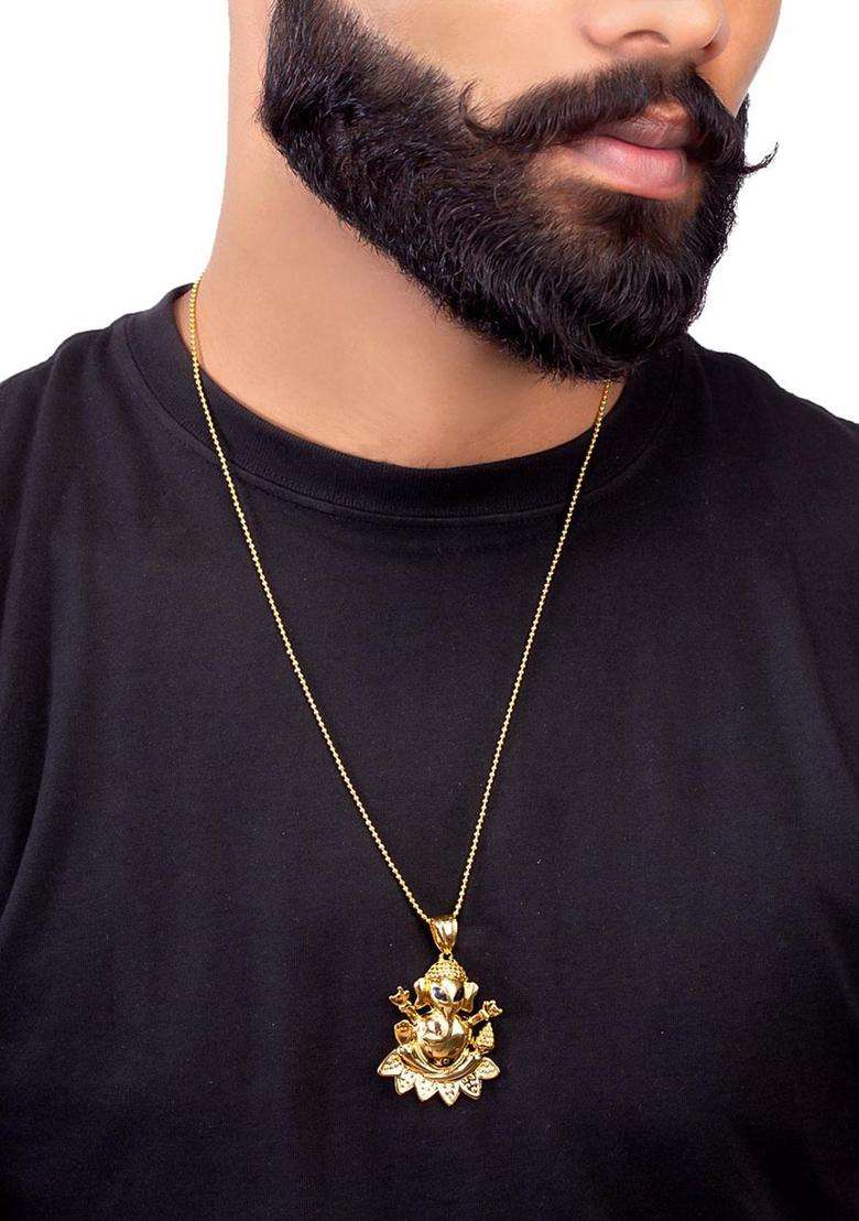 Lord Idol Ganesh Pendant Without Chain for From Dare By Voylla for Men | Stylish Party & Everyday Wear | Gift for Him - Indya