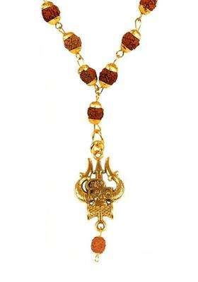 Gold-Plated Geometric Pendants with Chains for Men & Women | Traditional Temple Jewellery for Wedding & Festive Wear | Festive Gift