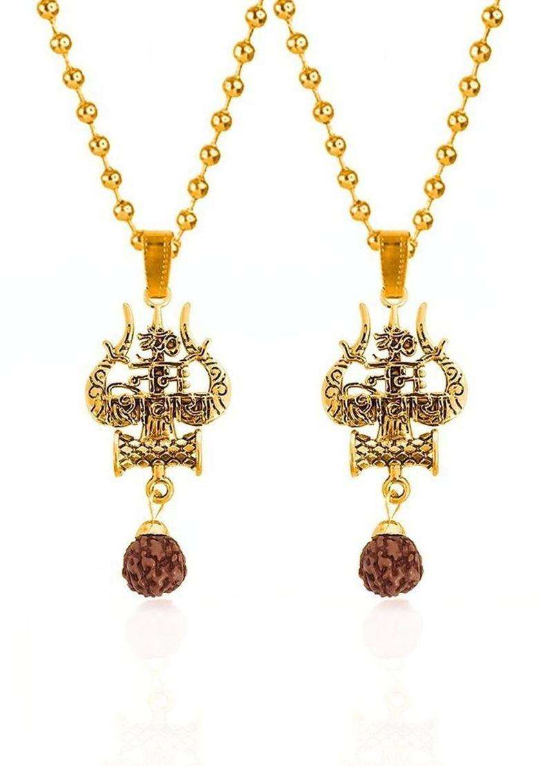 Geometric Pendants with Chains for Men & Women | Traditional Temple Jewellery for Wedding & Festive Wear | Festive Gift - Indya