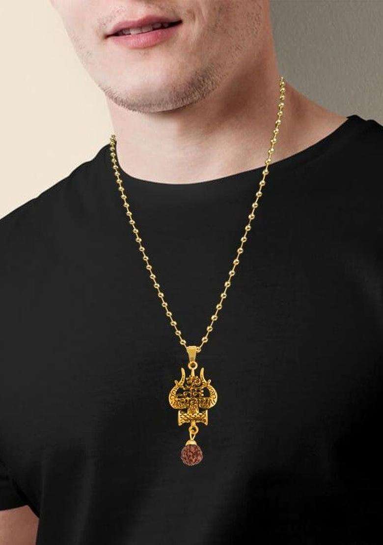 Geometric Pendants with Chains for Men & Women | Traditional Temple Jewellery for Wedding & Festive Wear | Festive Gift - Indya