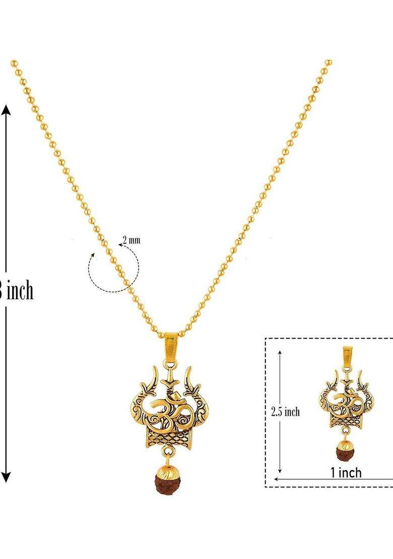 Quirky Pendants with Chains for Men & Women | Traditional Temple Jewellery for Wedding & Festive Wear | Festive Gift - Indya