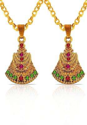 Gold-Plated Quirky Pendants with Chains for Men & Women | Traditional Temple Jewellery for Wedding & Festive Wear | Festive Gift