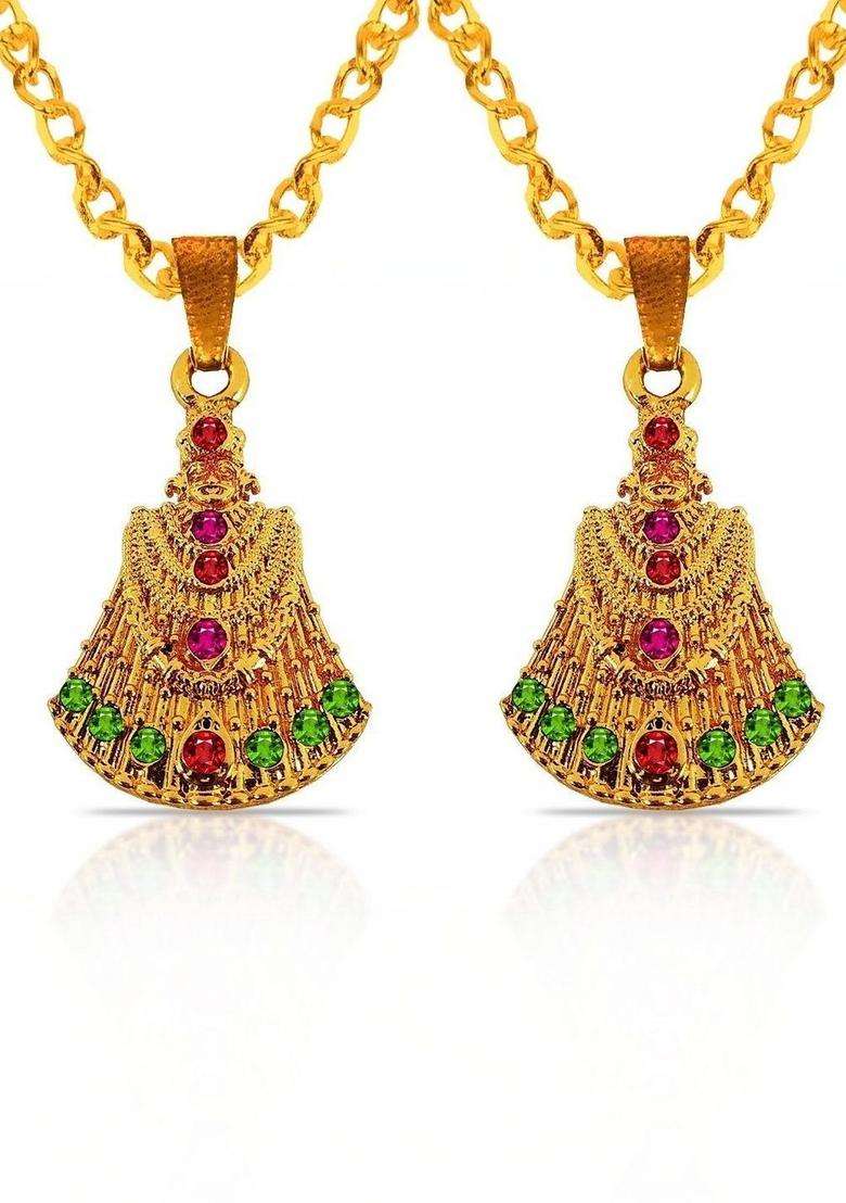 Gold-Plated Quirky Pendants with Chains for Men & Women | Traditional Temple Jewellery for Wedding & Festive Wear | Festive Gift - Indya