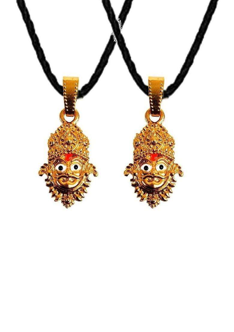 Gold-Plated Quirky Pendants with Chains for Men & Women | Traditional Temple Jewellery for Wedding & Festive Wear | Festive Gift - Indya