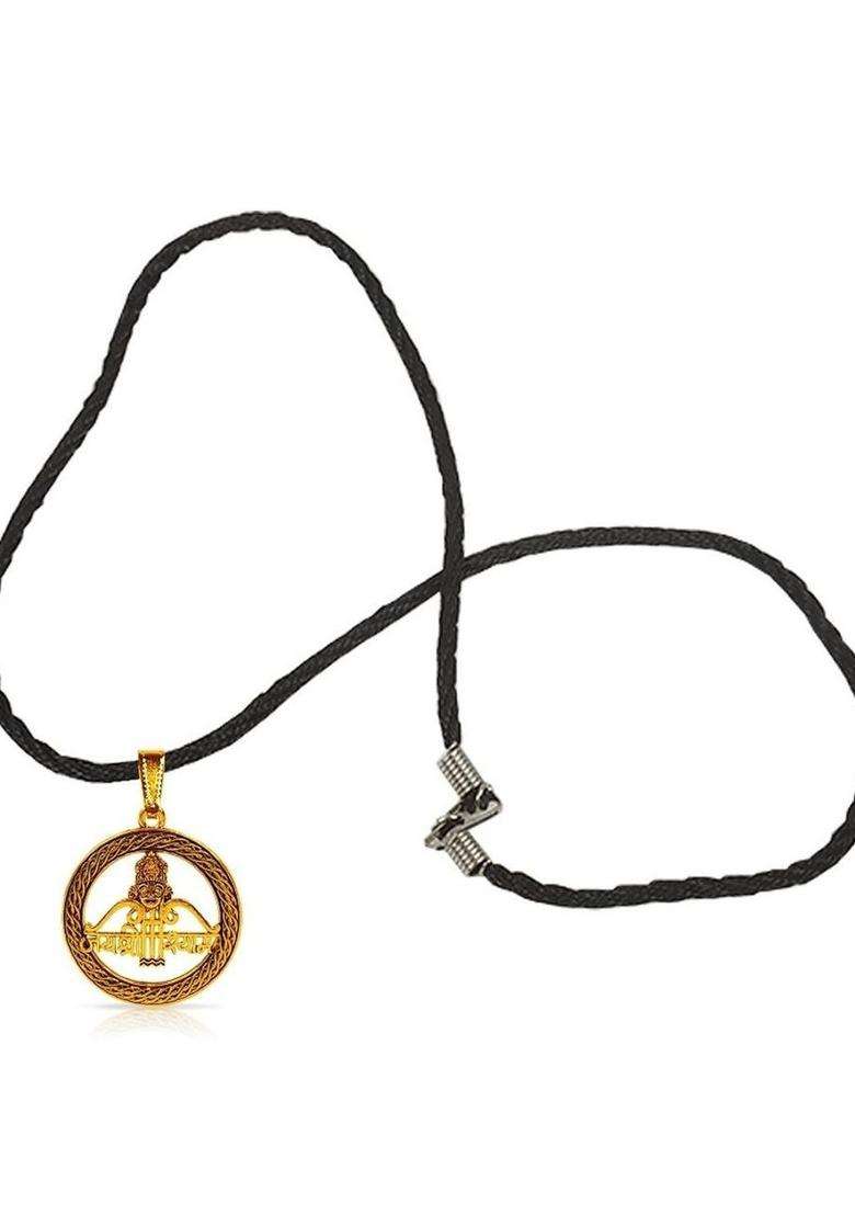 Gold-Plated Circular Pendants with Chains for Men & Women | Traditional Temple Jewellery for Wedding & Festive Wear | Festive Gift - Indya