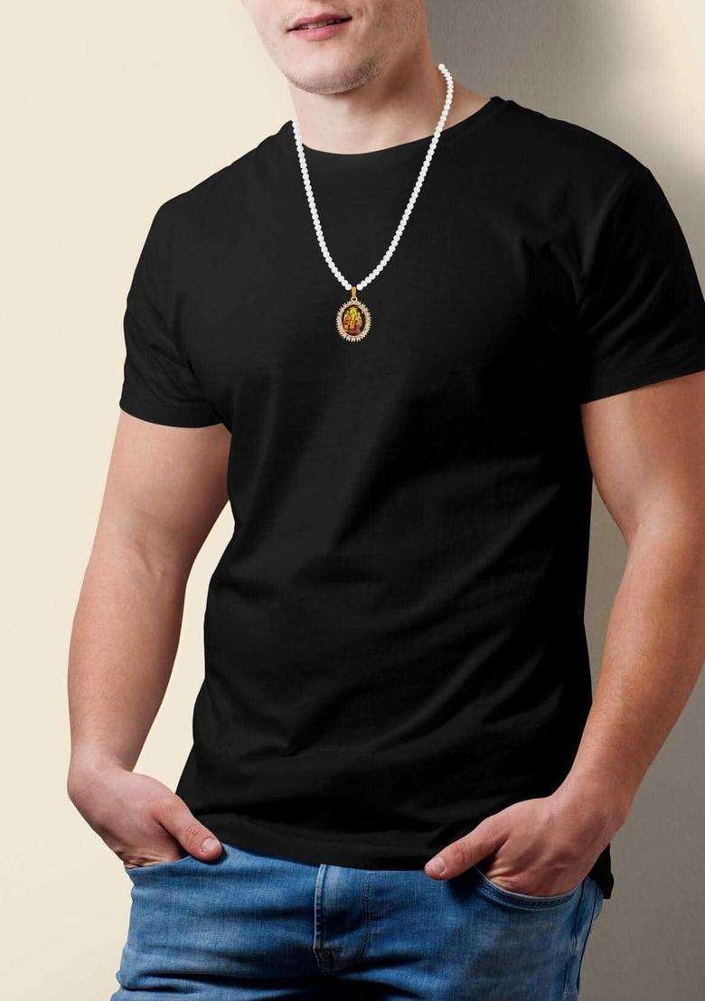 Gold-Plated Oval Pendants with Chains for Men & Women | Traditional Temple Jewellery for Wedding & Festive Wear | Festive Gift - Indya