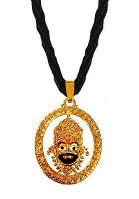 Gold-Plated Oval Pendants with Chains for Men & Women | Traditional Temple Jewellery for Wedding & Festive Wear | Festive Gift