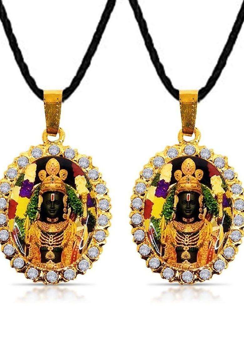 Circular Pendants with Chains for Men & Women | Traditional Temple Jewellery for Wedding & Festive Wear | Festive Gift - Indya