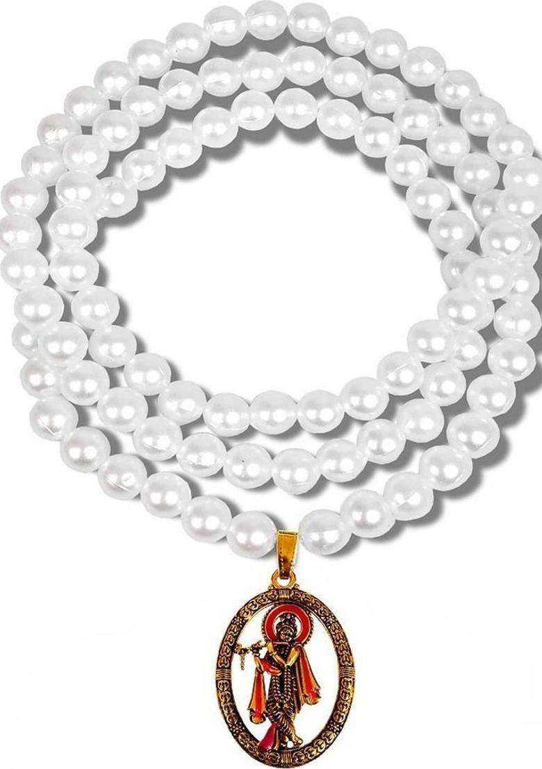 Gold-Plated Oval Pendants with Chains for Men & Women | Traditional Temple Jewellery for Wedding & Festive Wear | Festive Gift - Indya