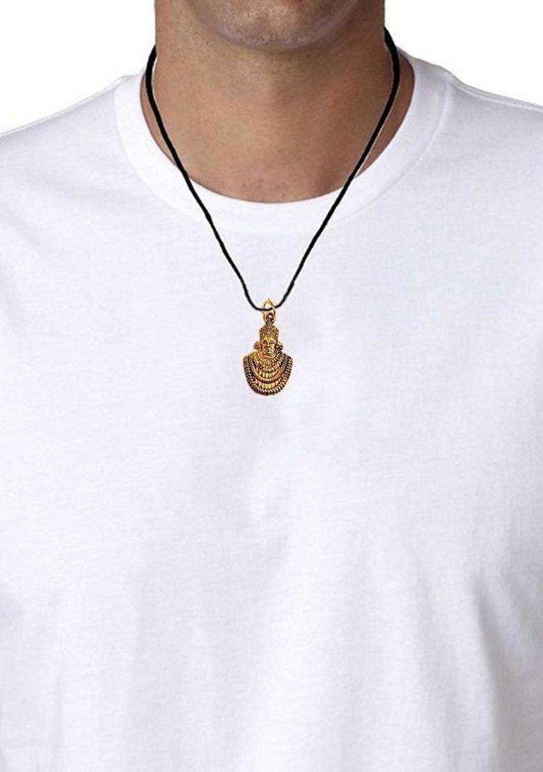 Gold-Plated Pendants with Chains for Men & Women | Traditional Temple Jewellery for Wedding & Festive Wear | Festive Gift - Indya