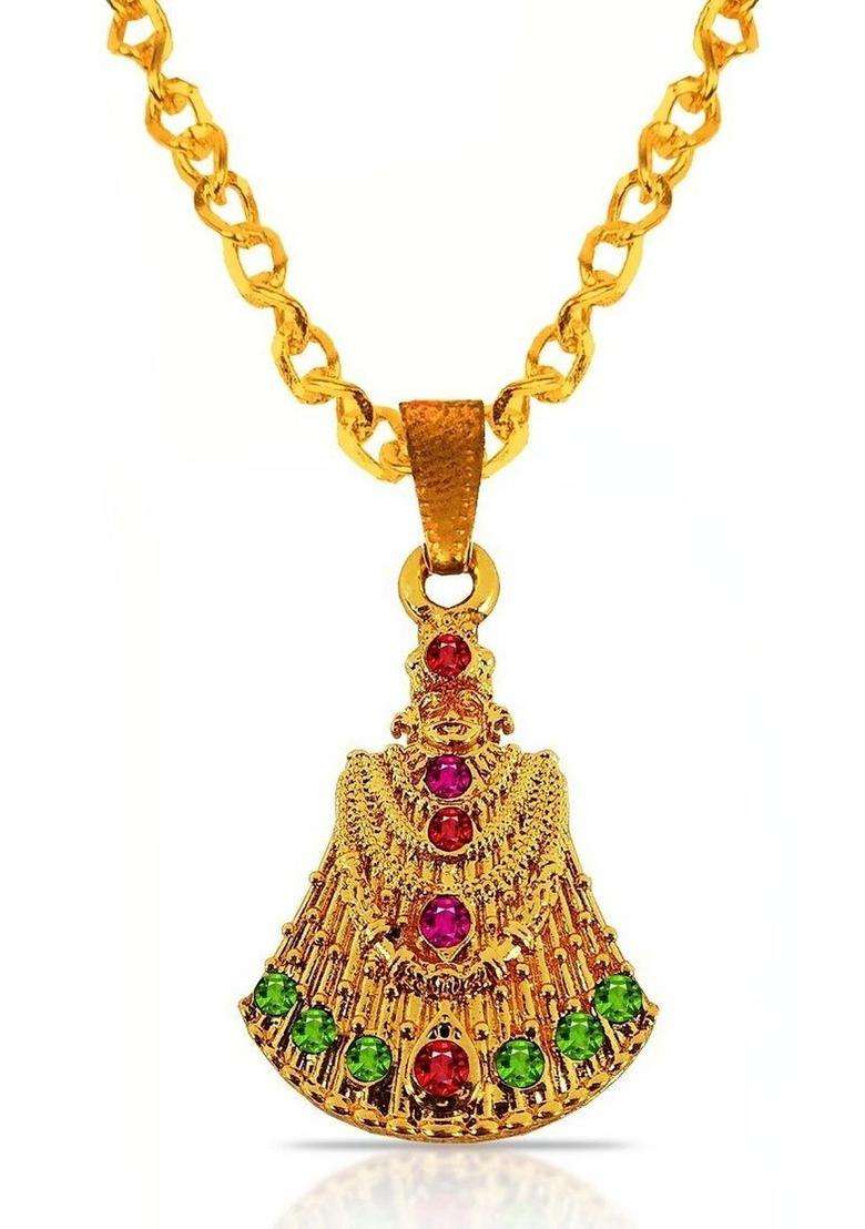 Gold-Plated Quirky Pendants with Chains for Men & Women | Traditional Temple Jewellery for Wedding & Festive Wear | Festive Gift - Indya