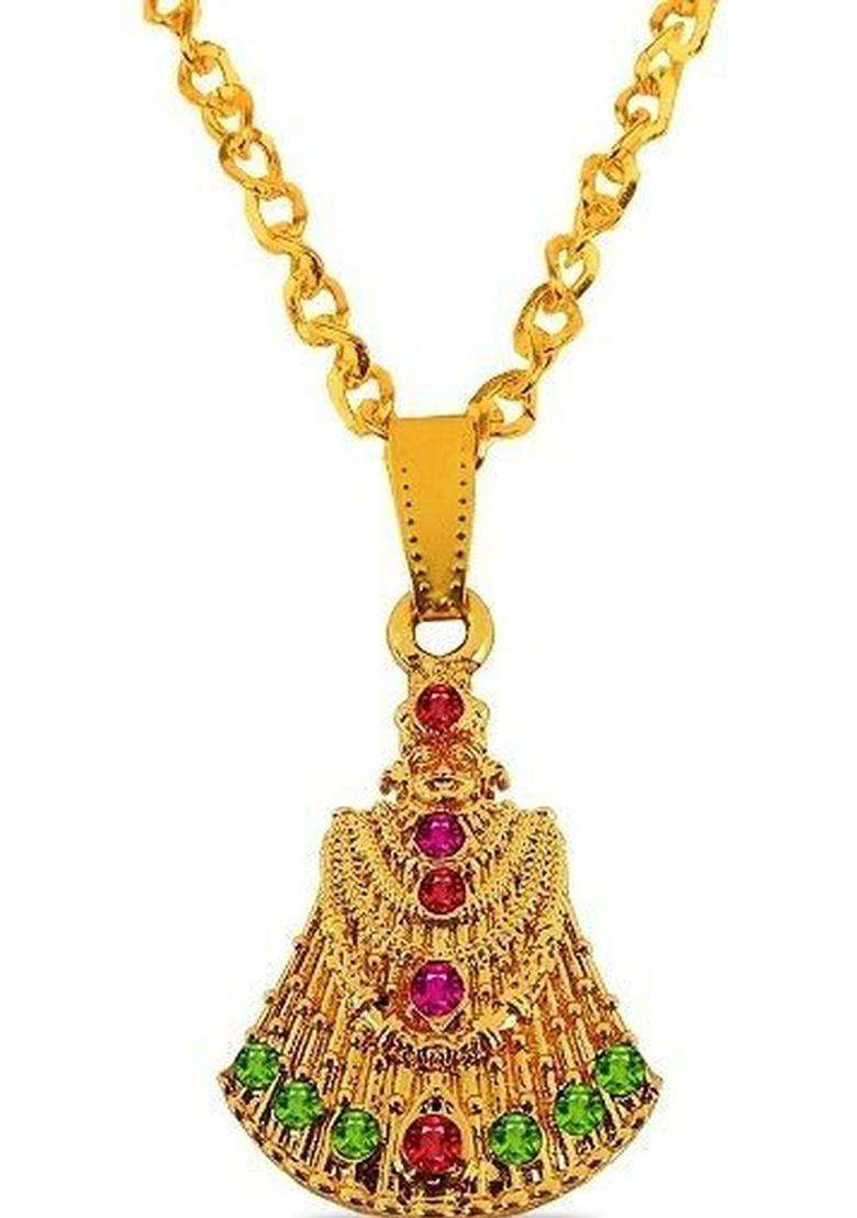 Gold-Plated Quirky Pendants with Chains for Men & Women | Traditional Temple Jewellery for Wedding & Festive Wear | Festive Gift - Indya