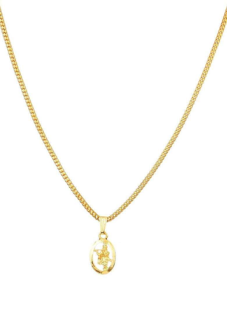 Stainless Steel Krishna Ji Pendant with Chain for Men & Women | Traditional Temple Jewellery for Wedding & Festive Wear | Festive Gift - Indya
