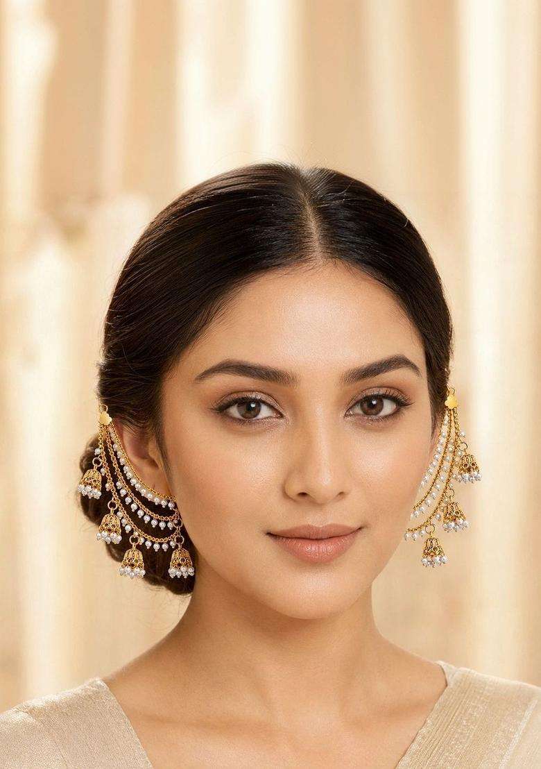 Gold-Plated Circular Earrings for Women | Traditional Temple Jewellery for Wedding & Festive Wear | Gift for Her - Indya