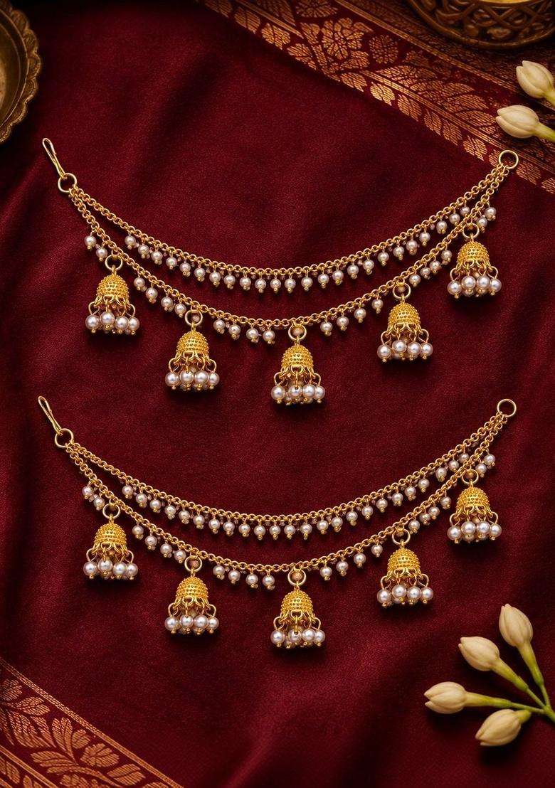 Gold-Plated Circular Earrings for Women | Traditional Temple Jewellery for Wedding & Festive Wear | Gift for Her - Indya