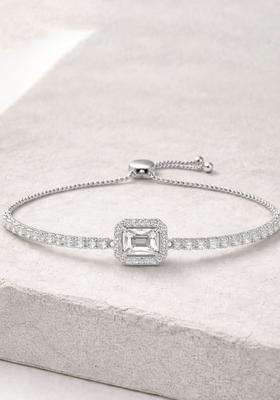 American Diamond Temple Silver-Plated Link Bracelet for Women | Stylish Party & Everyday Wear | Gift for Her