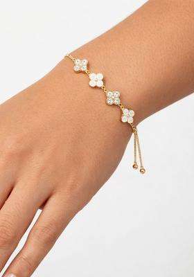 American Diamond Temple Gold-Plated Link Bracelet for Women | Fusion Party & Festive Wear | Gift for Her