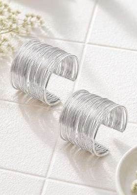 2 Temple Silver-Plated Cuff Bracelet for Women | Stylish Party & Everyday Wear | Gift for Her