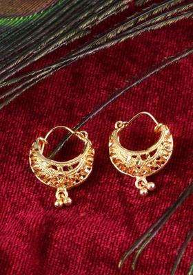 Gold-Plated Circular Hoop Earrings for Women | Traditional Temple Jewellery for Wedding & Festive Wear | Gift for Her