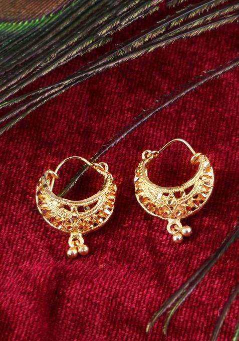 Gold-Plated Circular Hoop Earrings for Women | Traditional Temple Jewellery for Wedding & Festive Wear | Gift for Her