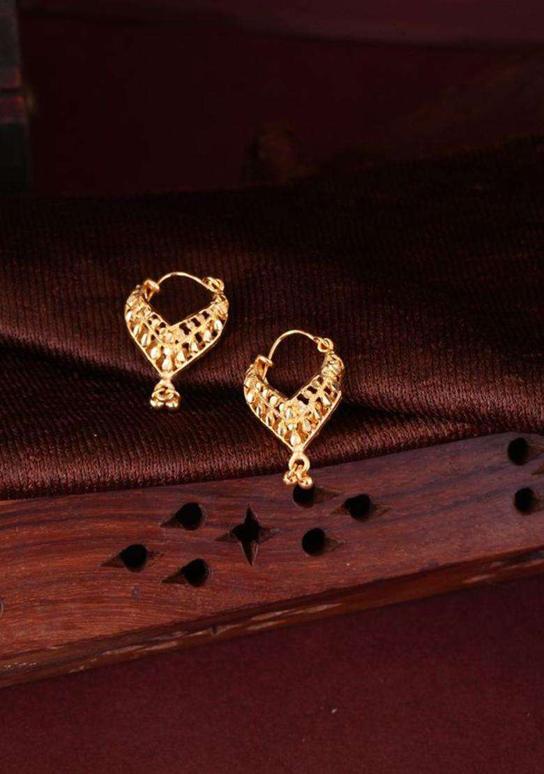 Set of 2 Gold-Plated Circular Hoop Earrings for Women | Traditional Temple Jewellery for Wedding & Festive Wear | Gift for Her - Indya
