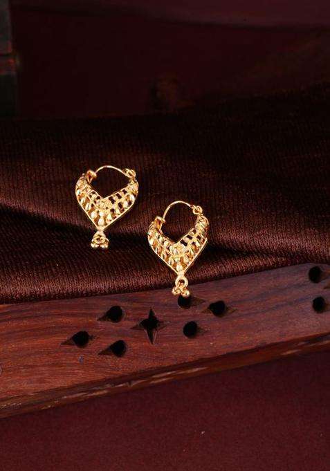 Set of 2 Gold-Plated Circular Hoop Earrings for Women | Traditional Temple Jewellery for Wedding & Festive Wear | Gift for Her