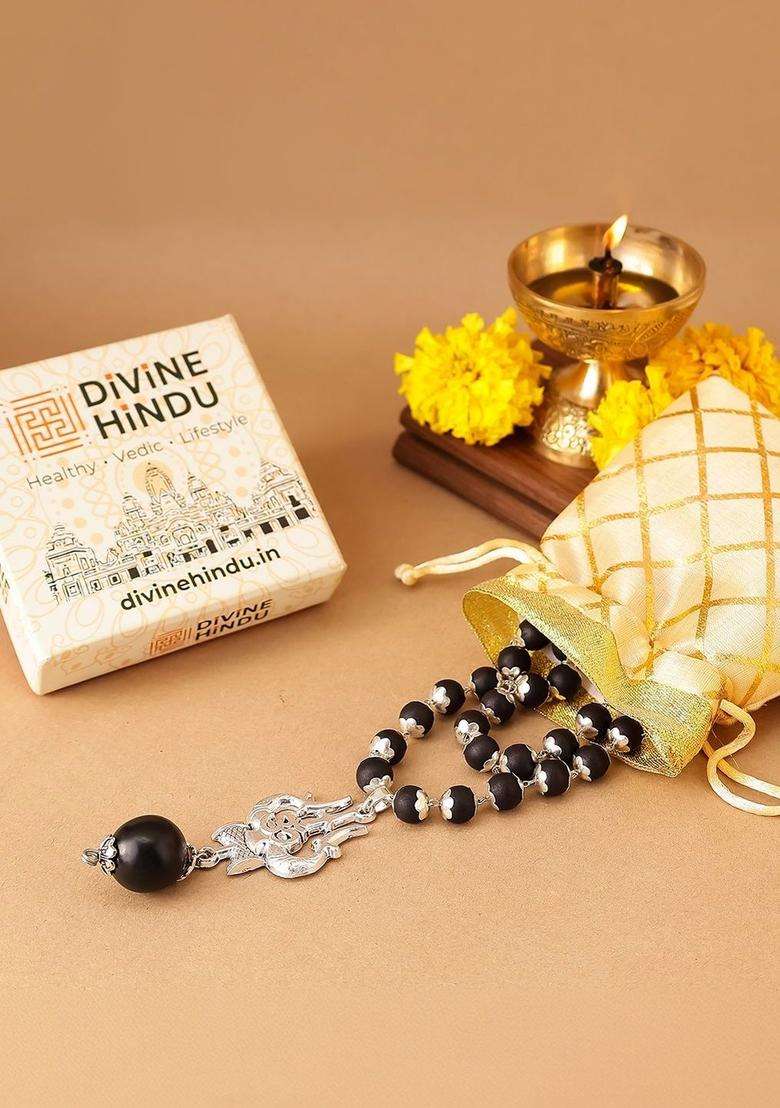 Brass Silver-Plated Temple Necklace for Men & Women | Traditional Temple Jewellery for Wedding & Festive Wear | Festive Gift - Indya