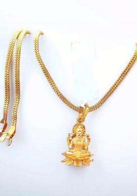 Gold-Plated Floral Pendants with Chains for Men & Women | Traditional Temple Jewellery for Wedding & Festive Wear | Festive Gift